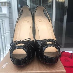 Christian Louboutin Colbina Zipper-Trim Patent Red